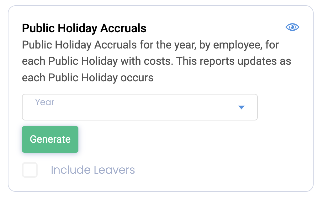 How can I check the Public Holiday balances that have been accrued but